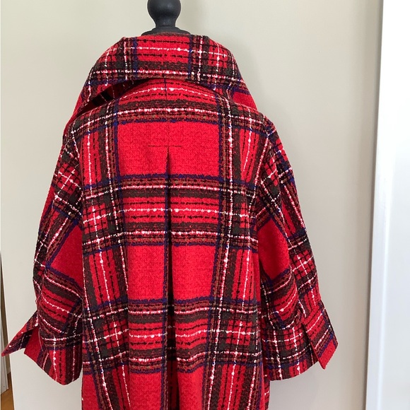 Damee Women's Size L Red Plaid Designer Dress Blazer NWOT - Picture 2 of 6